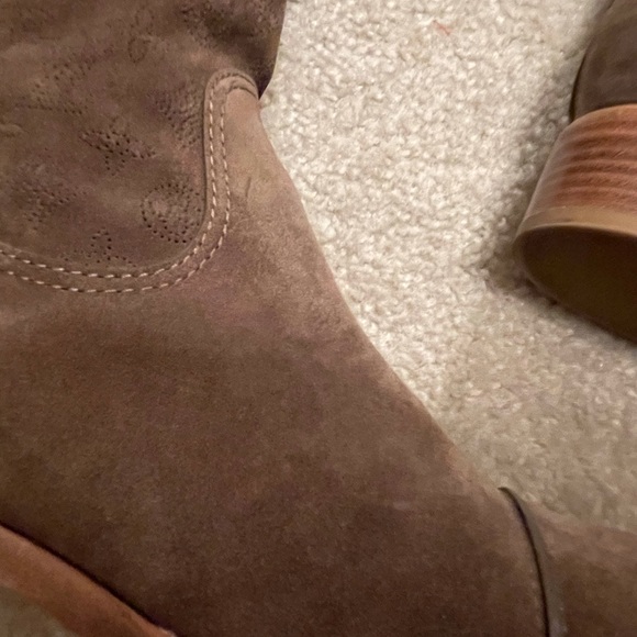 Louis Vuitton Tan Perforated Emblem Suede Boots - Picture 11 of 16